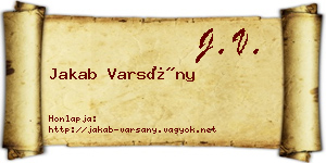 Jakab Varsány névjegykártya